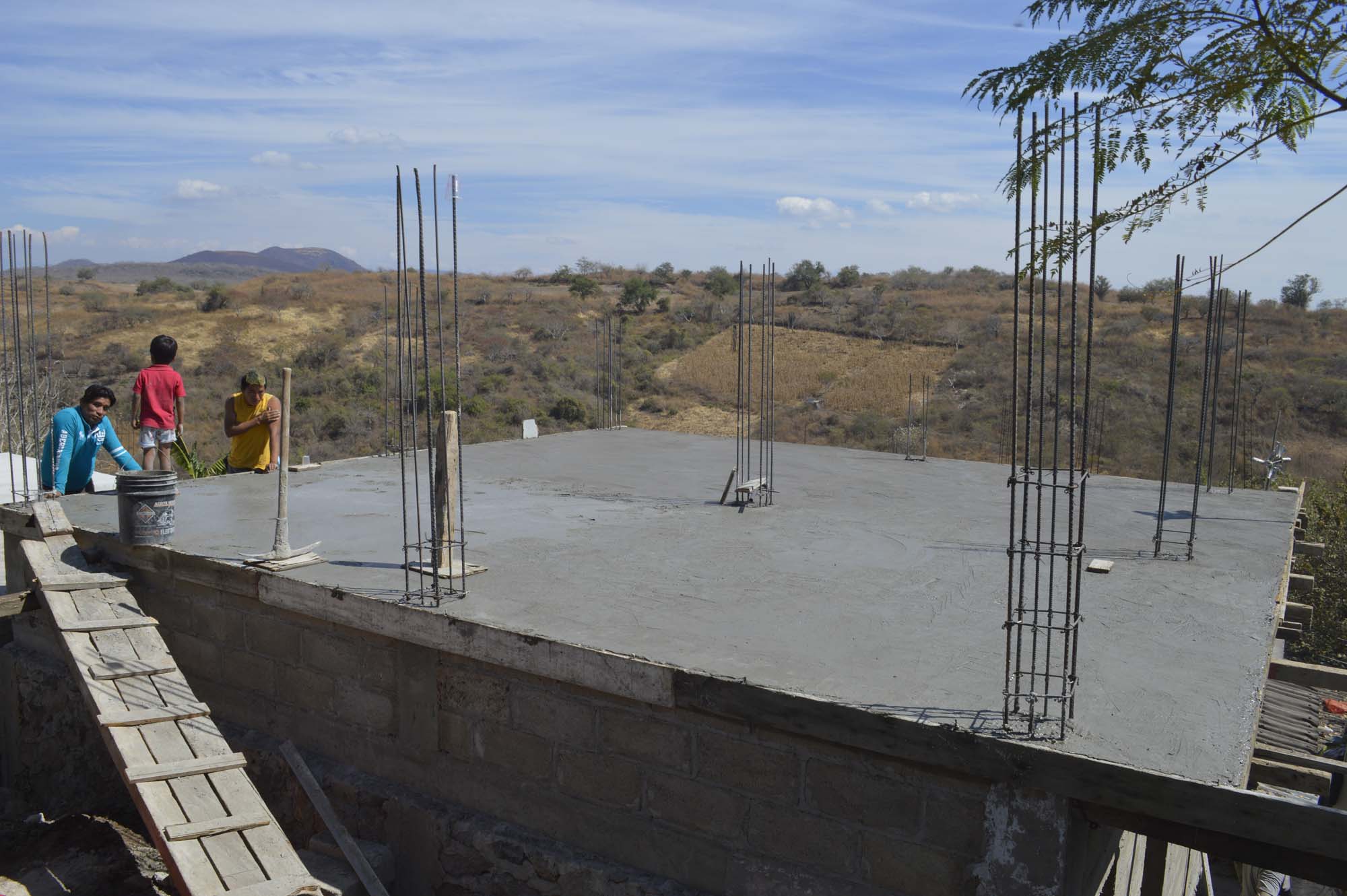 En el barrio de Apozonalco, Xoxocotla, fue la primera casa en ponerse en pie tras el sismo del 19 de septiembre, a través del tequio, el trabajo comunitario