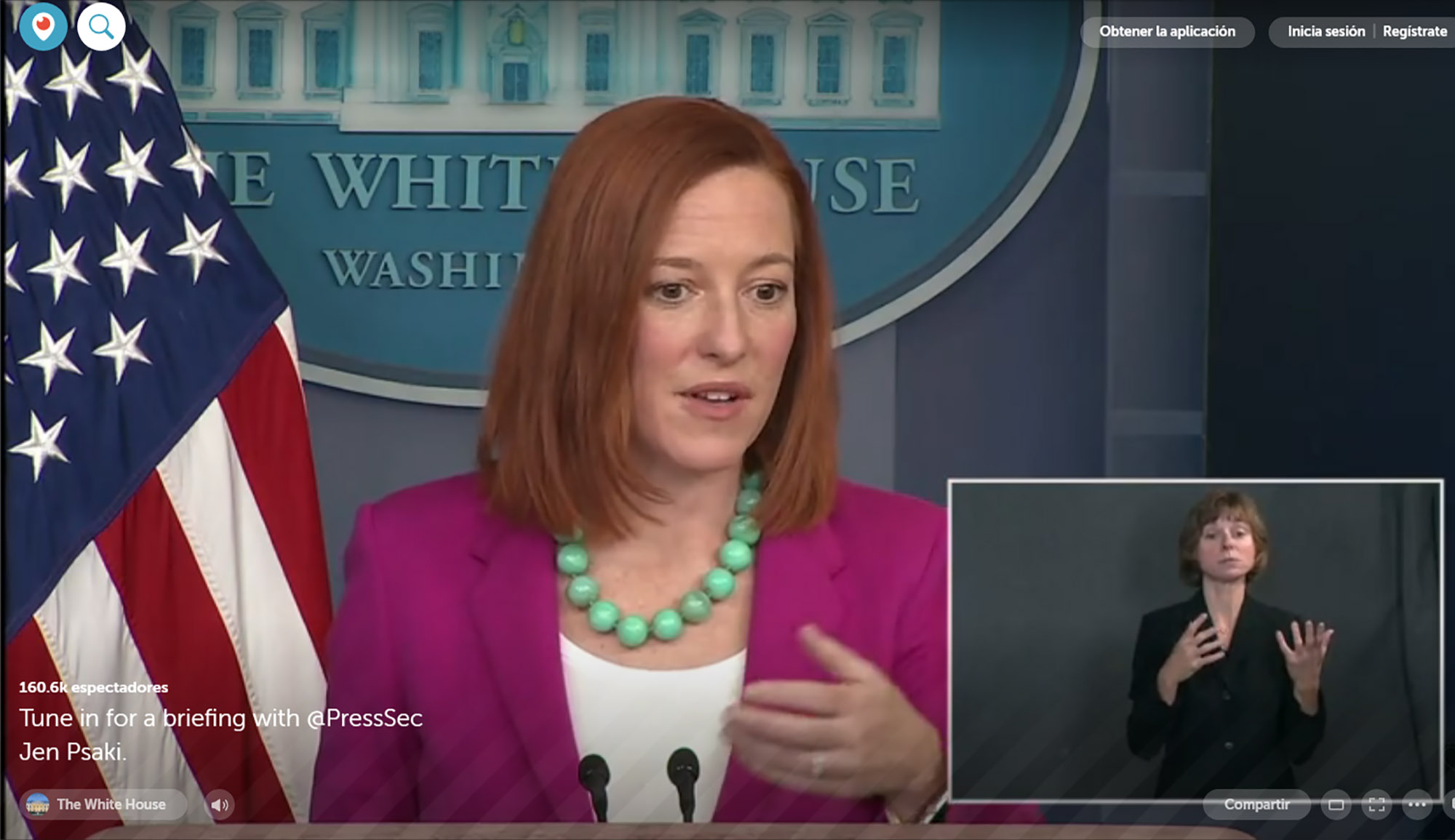 Jen Psaki Captura de pantalla de la conferencia en la Casa Blanca