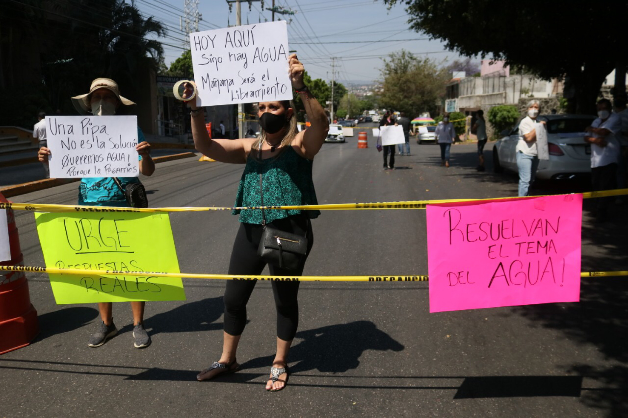 Bloqueos por falta de agua. Foto cortesía