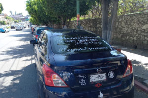 Caravana de manifestación a Uber y Didi. Foto cortesía