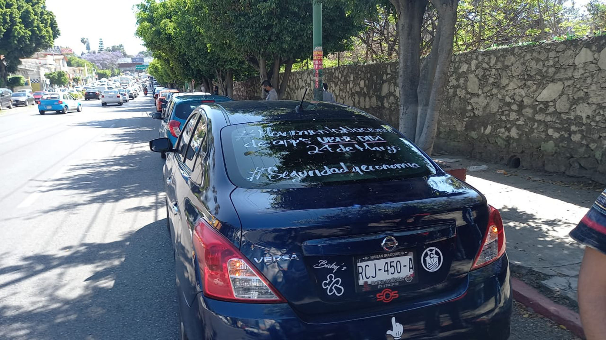 Caravana de manifestación a Uber y Didi. Foto cortesía