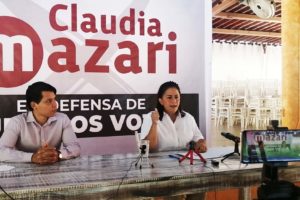 Claudia Mazari en conferencia de prensa