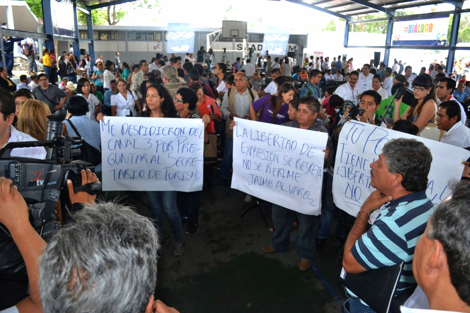 Marisol Campos en una protesta