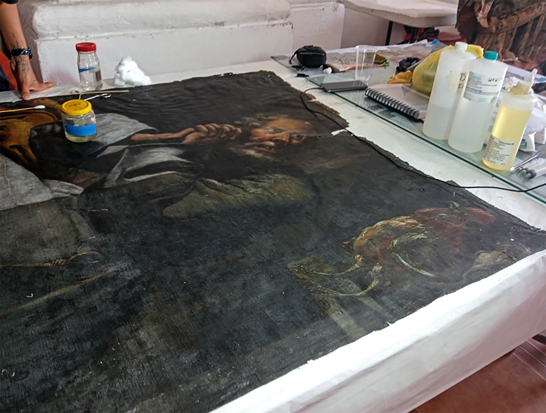 Detalle cuadro restauración