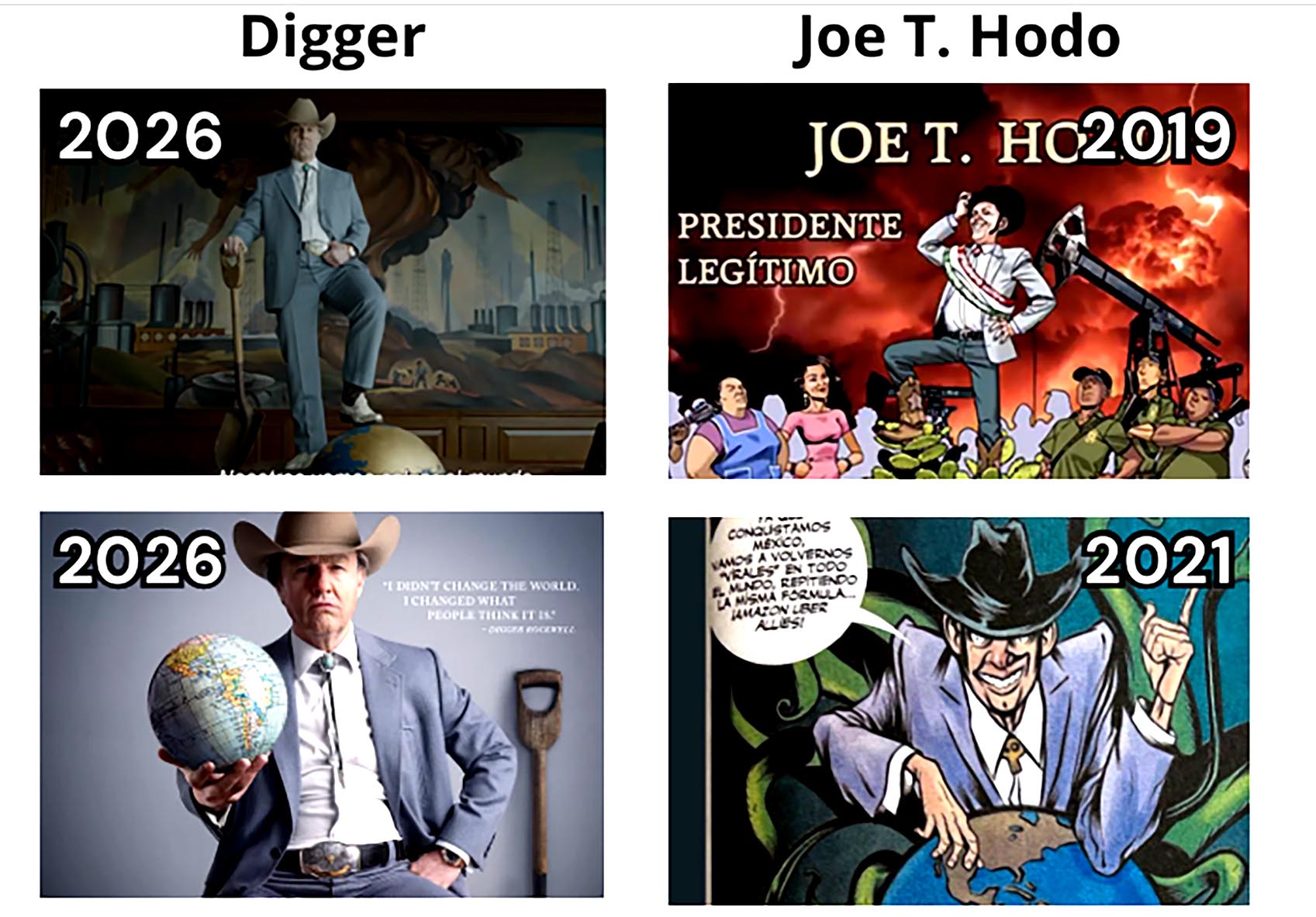 Imagen comparativa de los dos personajes